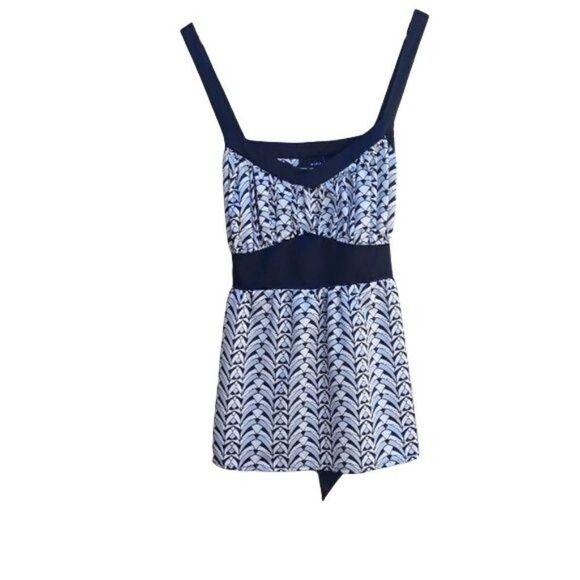 Mixit Womens XL Top Y2k Mod Slip Sweetheart Empire Tie Geometric Metallic Gray - Picture 1 of 7